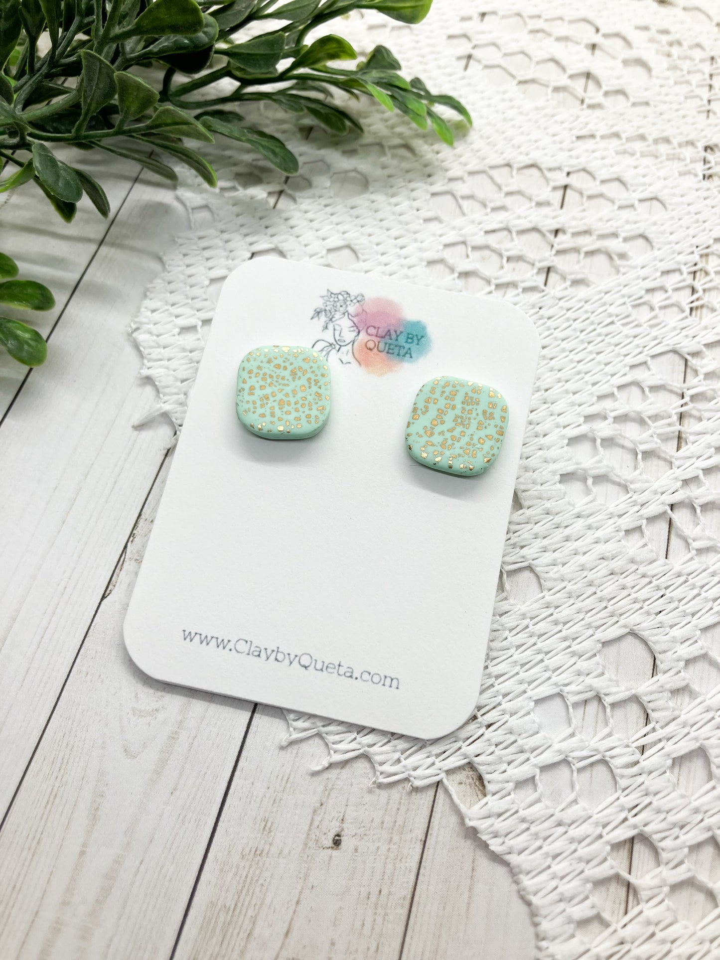 Mint/Gold Studs