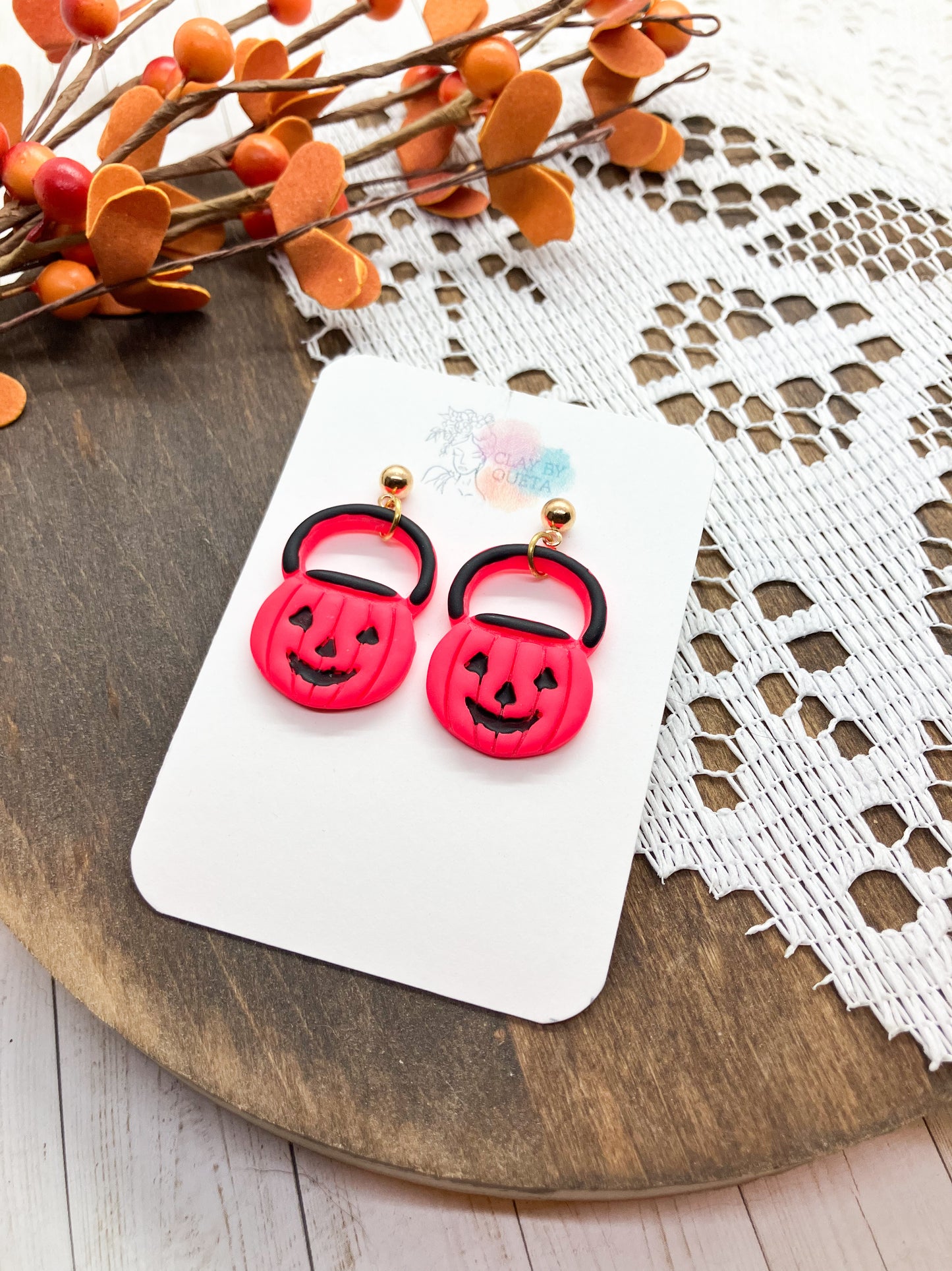 Pumpkin Basket Earrings