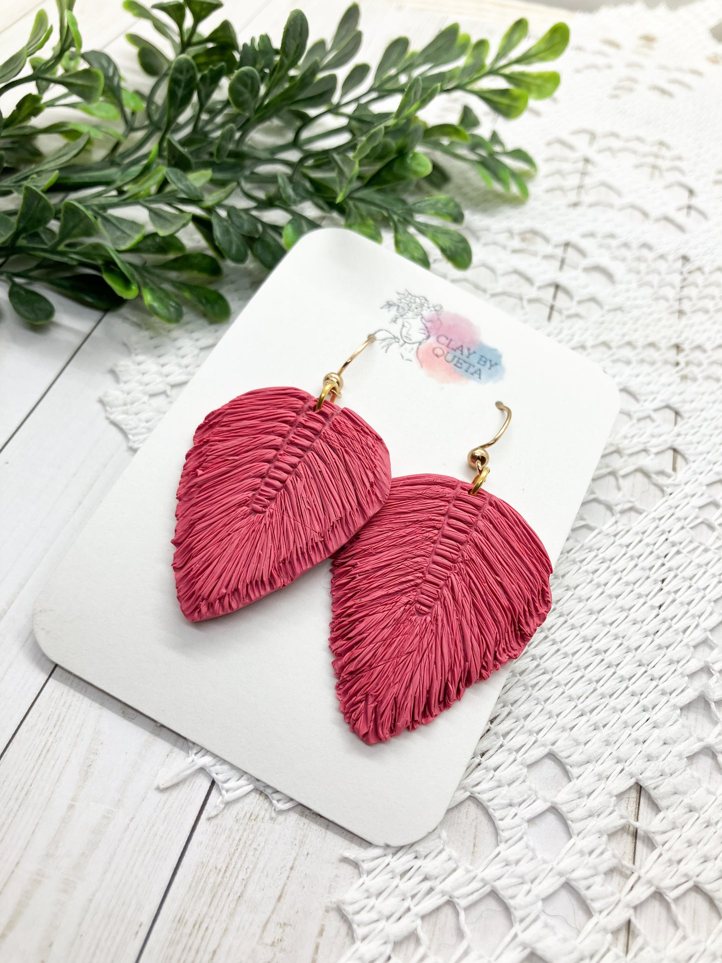 Textured Feather Earrings
