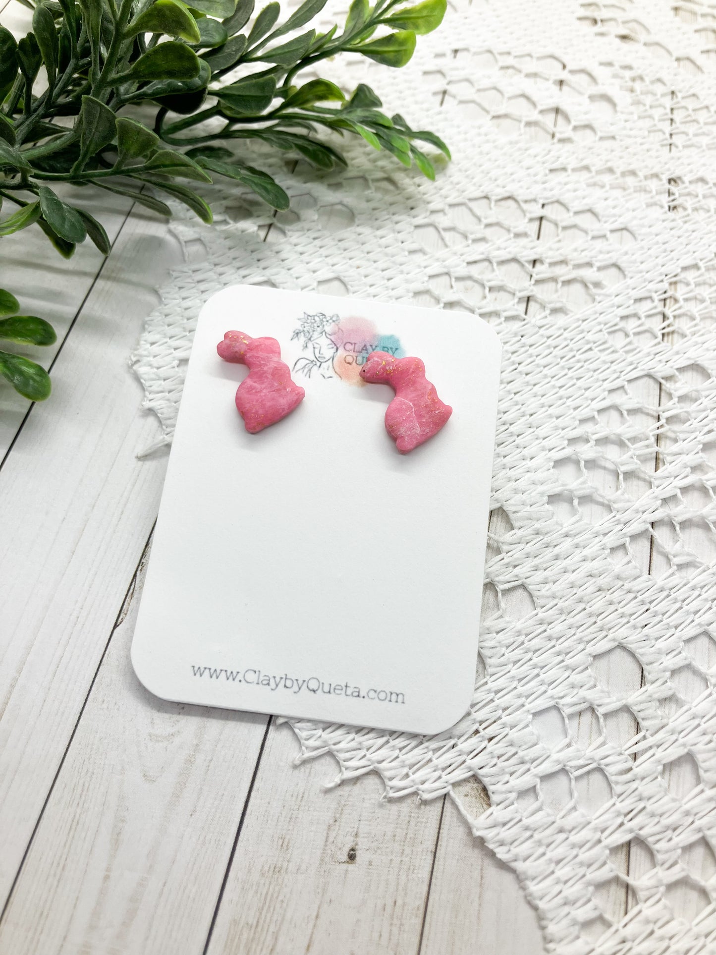 Pink/Gold Translucent Stud