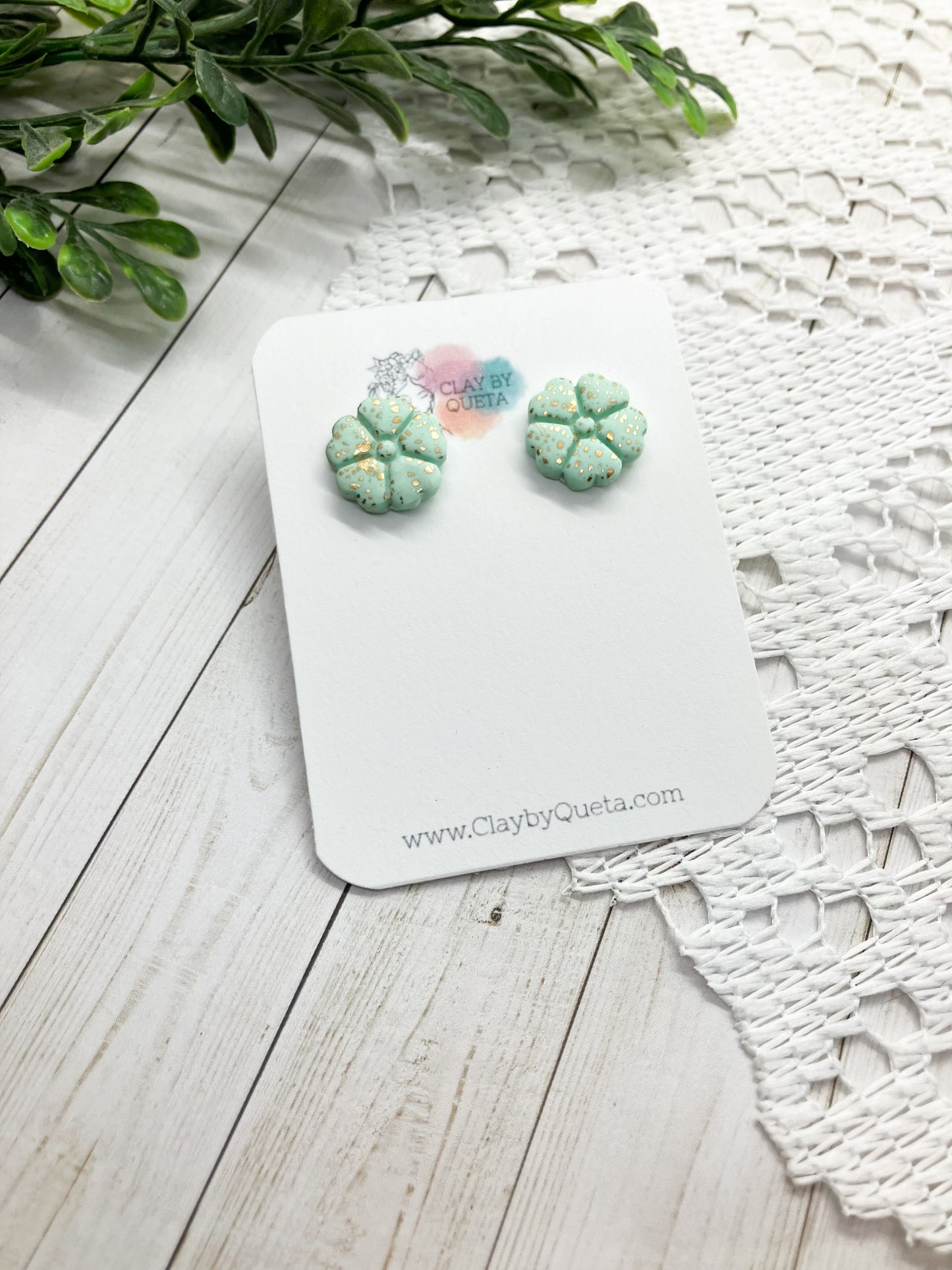 Mint/Gold Studs