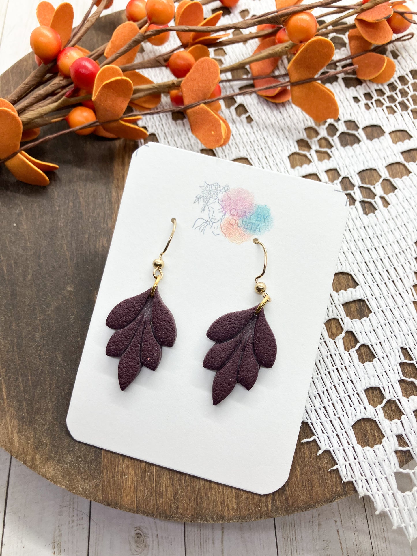 Floral Drop Earrings (Textured)