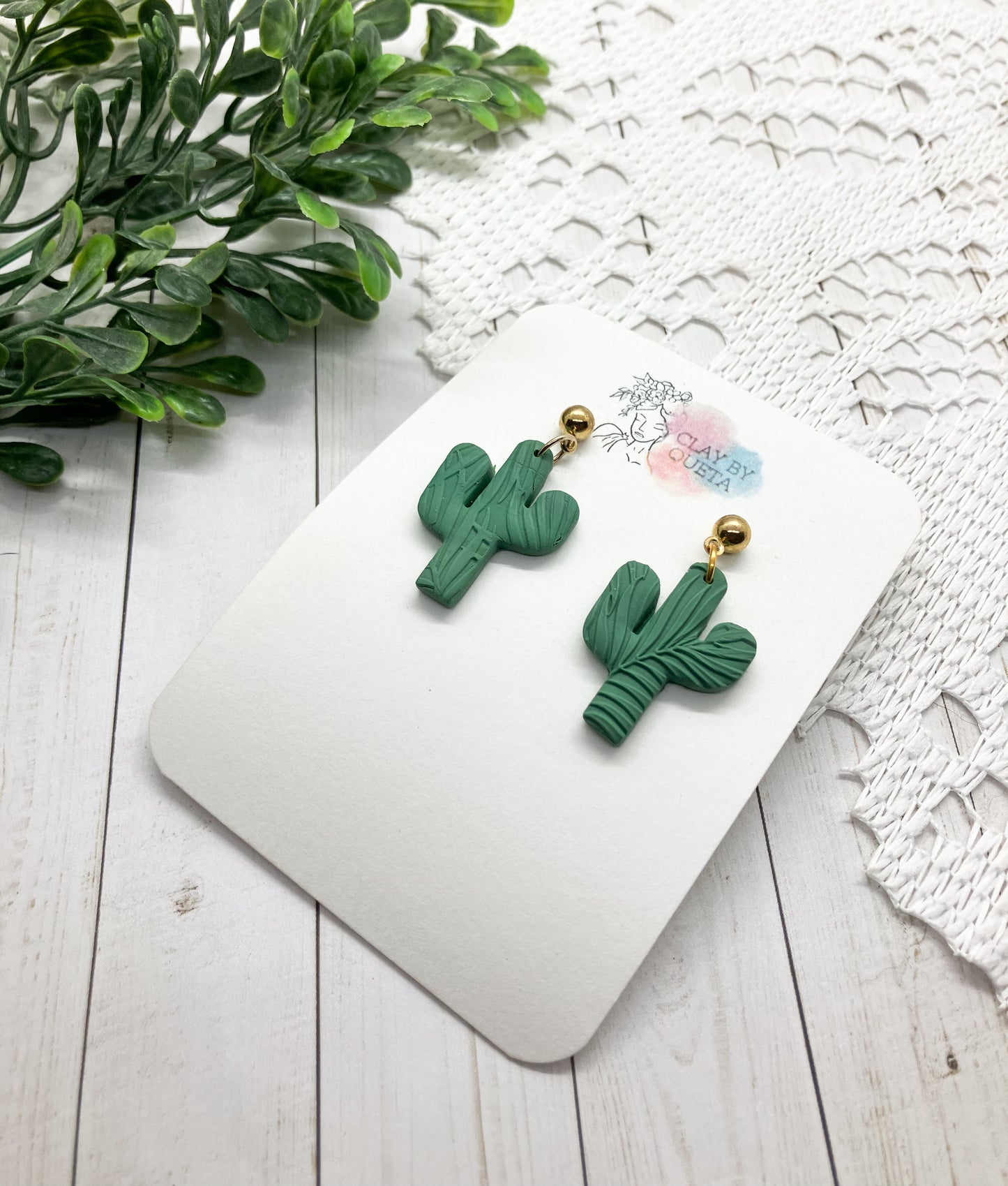 Cactus Earring with textured