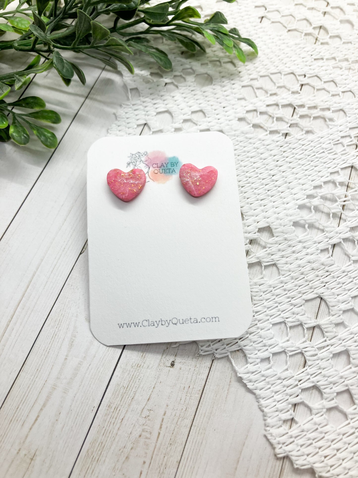 Pink/Gold Translucent Stud