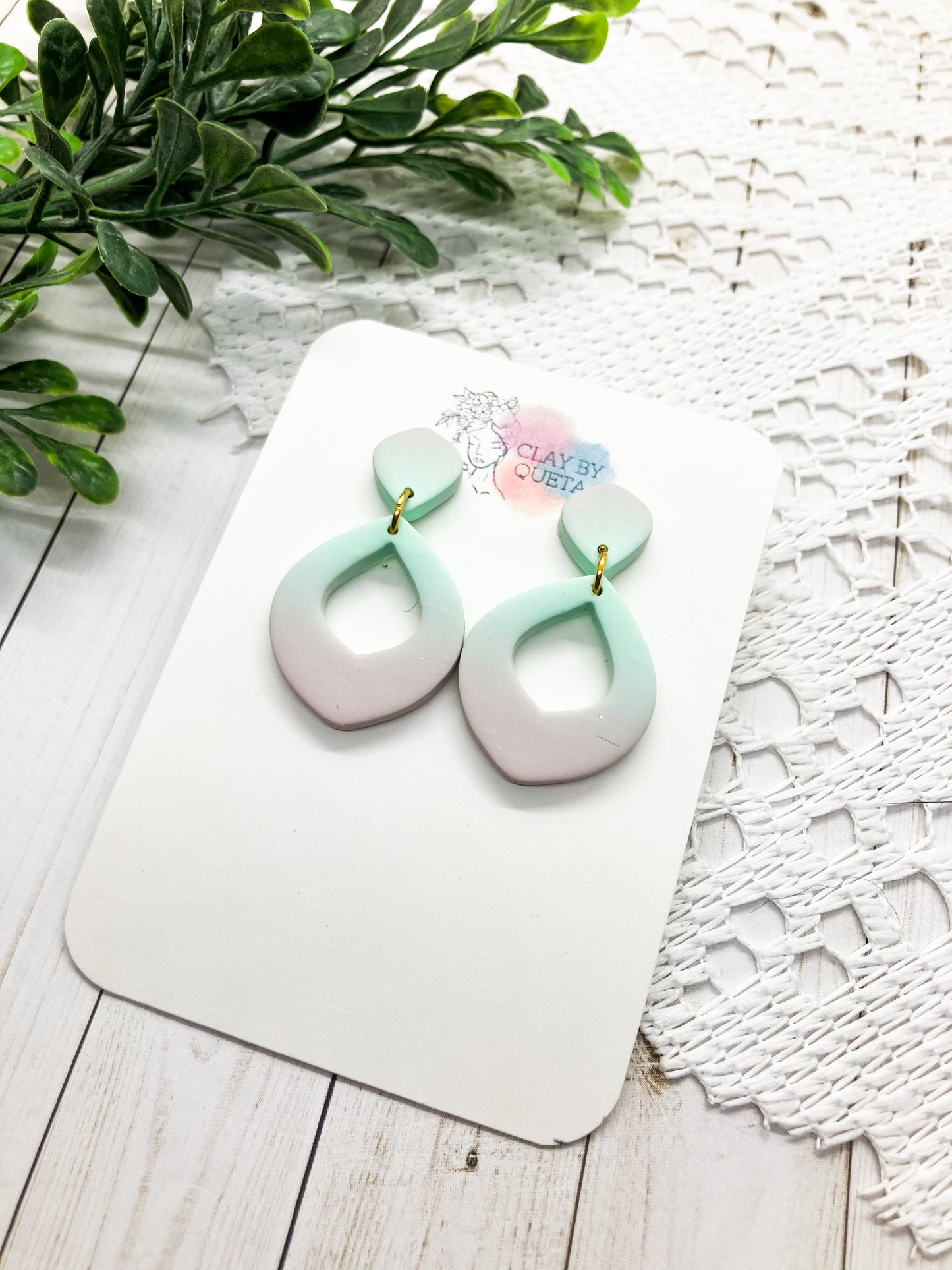 Mint/Lilac Double Doughnut Earring