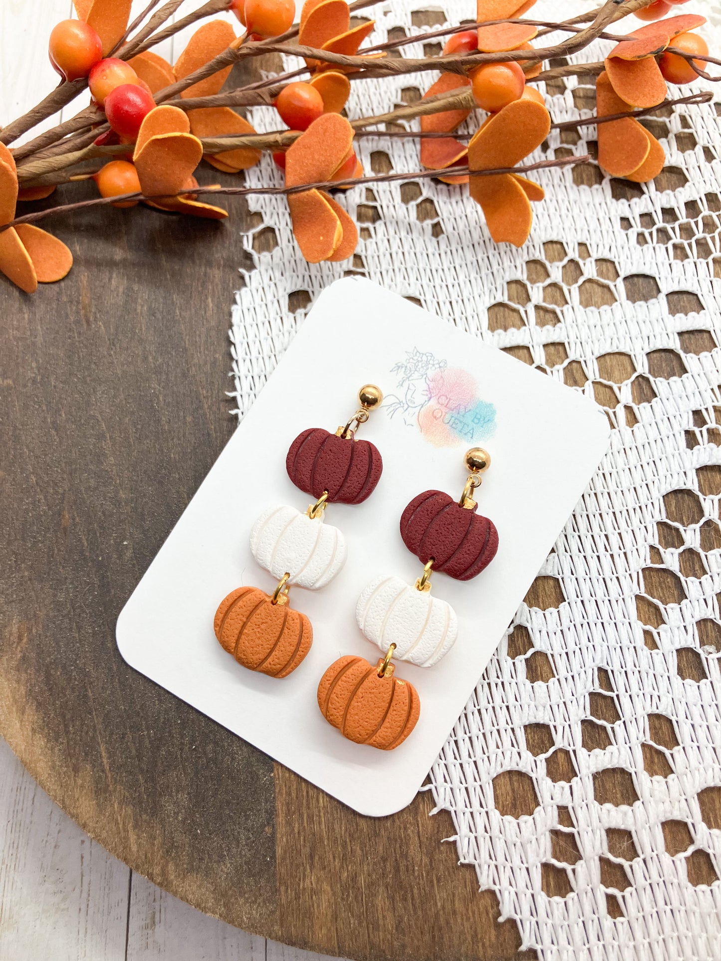 Fall 3Tier Pumpkin Earrings
