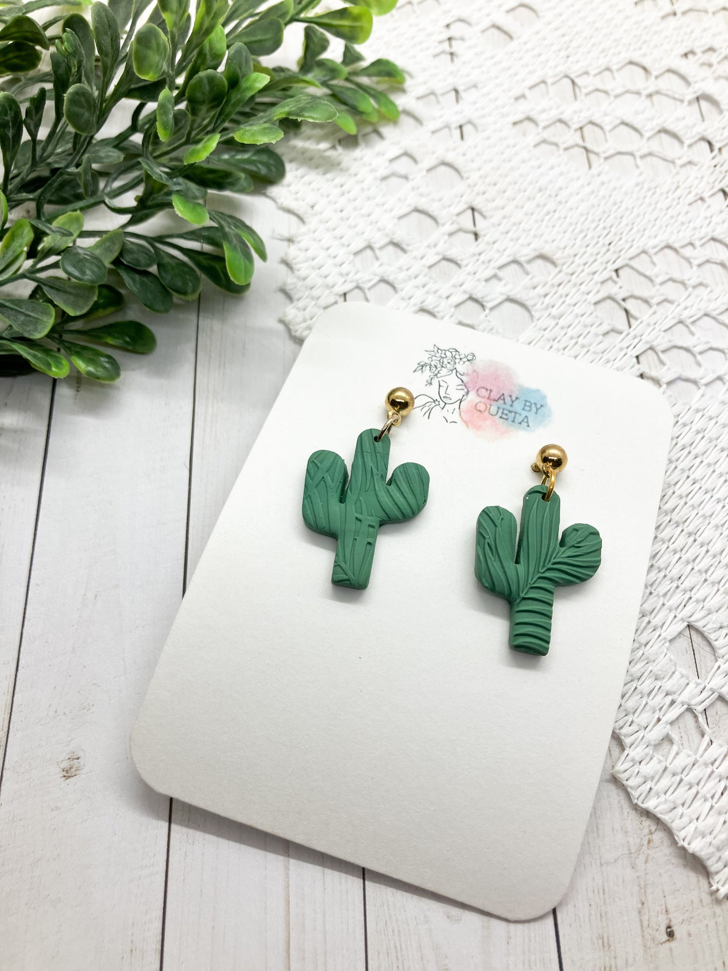 Cactus Earring with textured