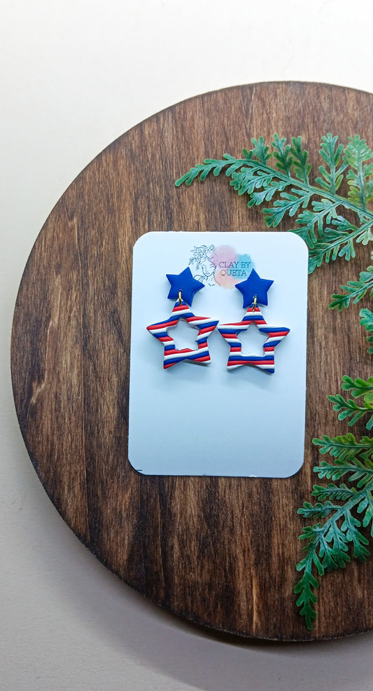 Star Stripes Dangle Earrings