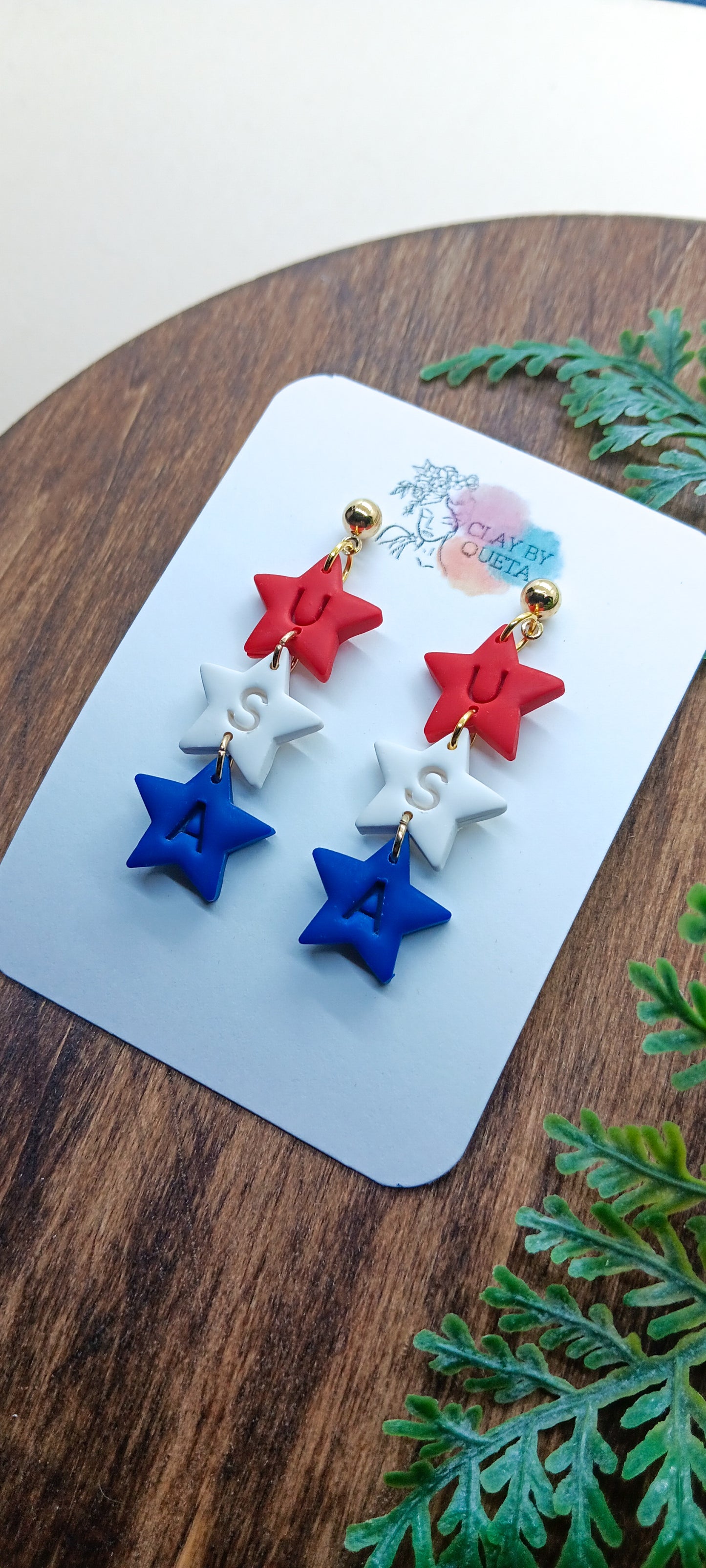 USA Star Dangle Earrings