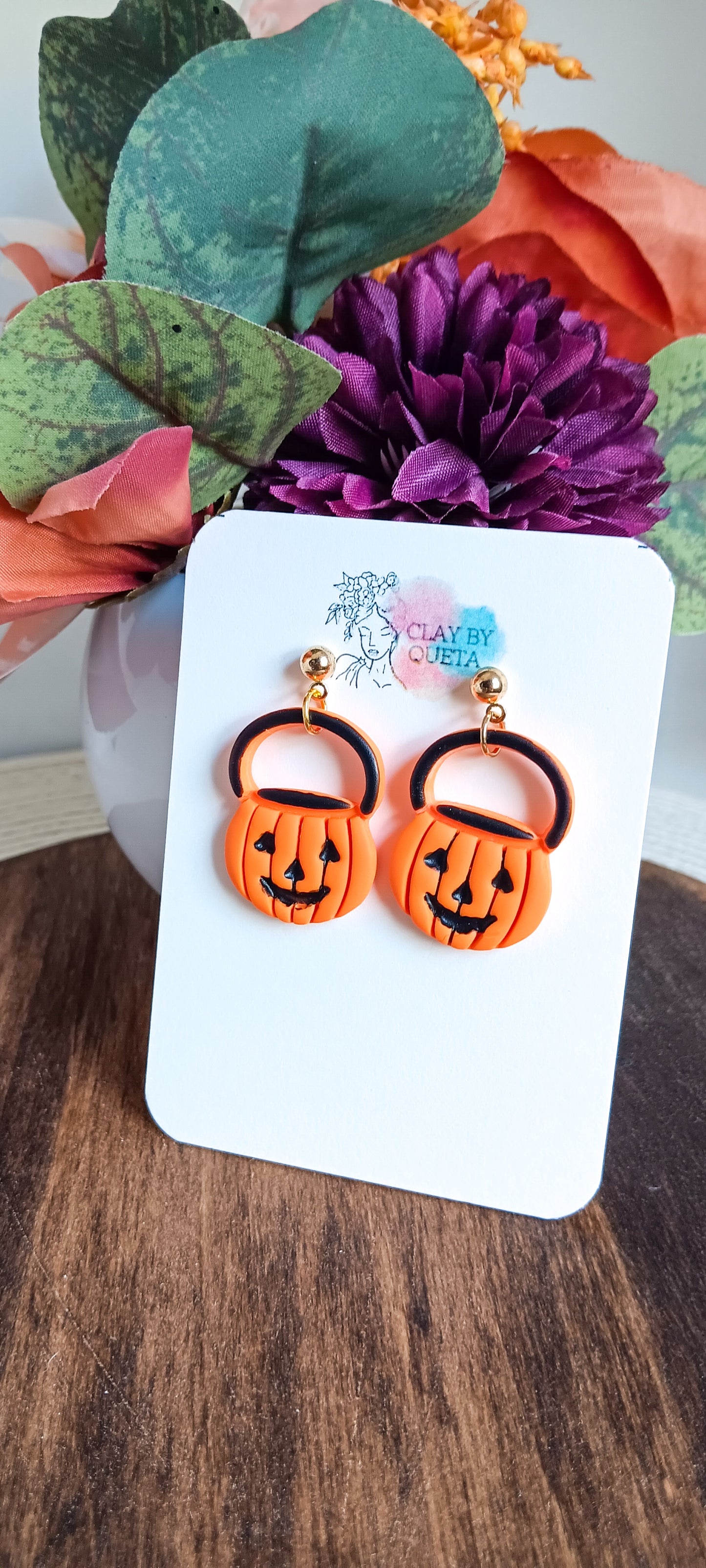 Halloween Candy Basket Earrings