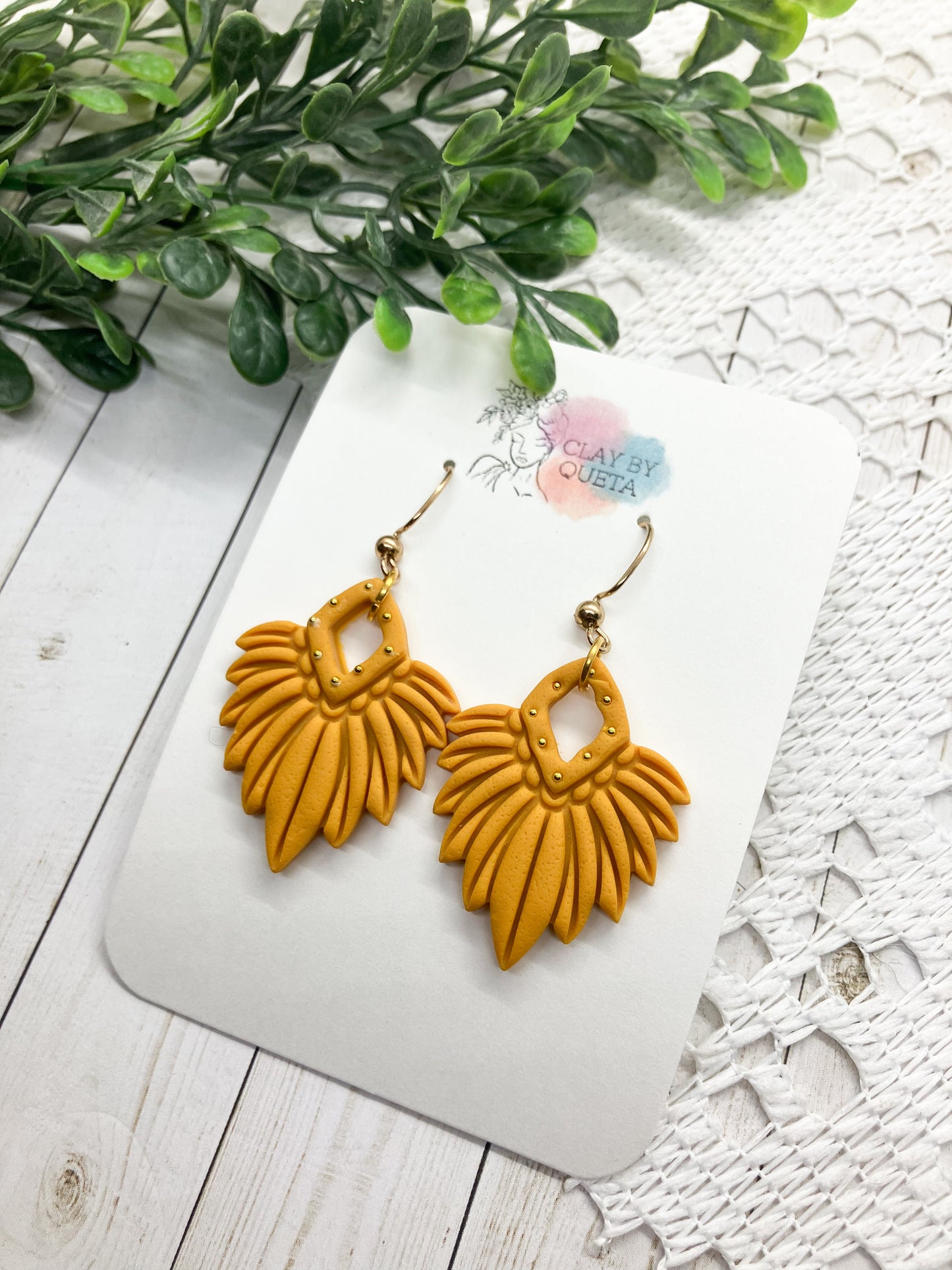 Beaded Feather Earrings