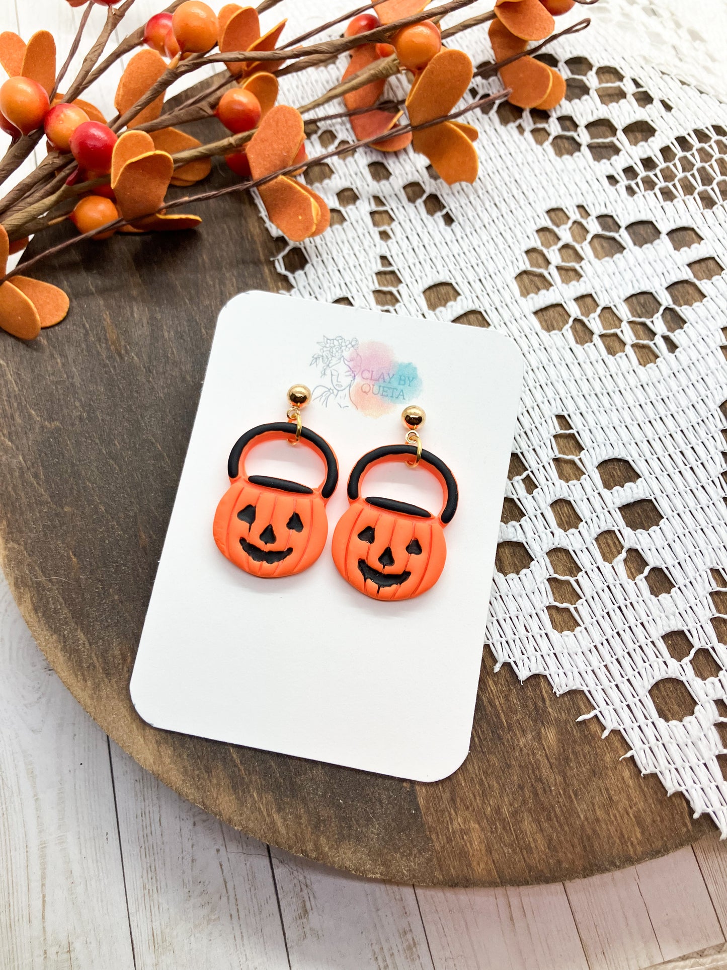 Pumpkin Basket Earrings