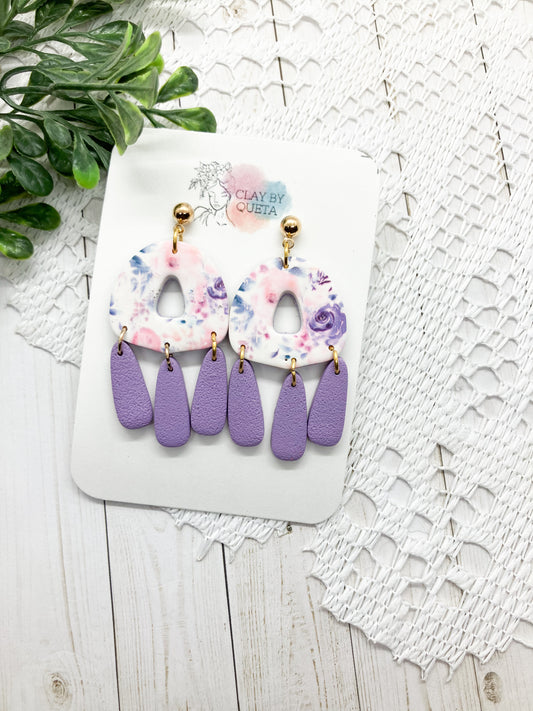 Purple Flower Earrings