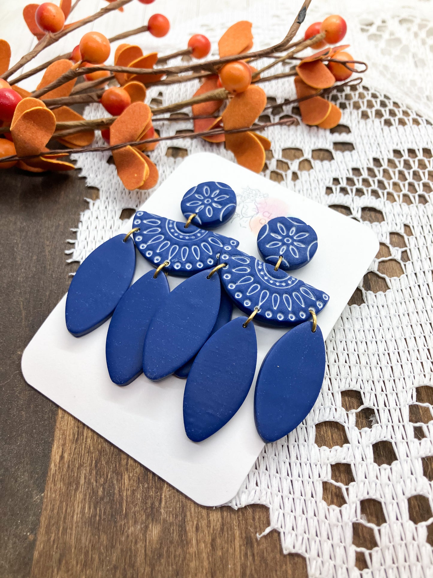 Embossed Dangle Earrings