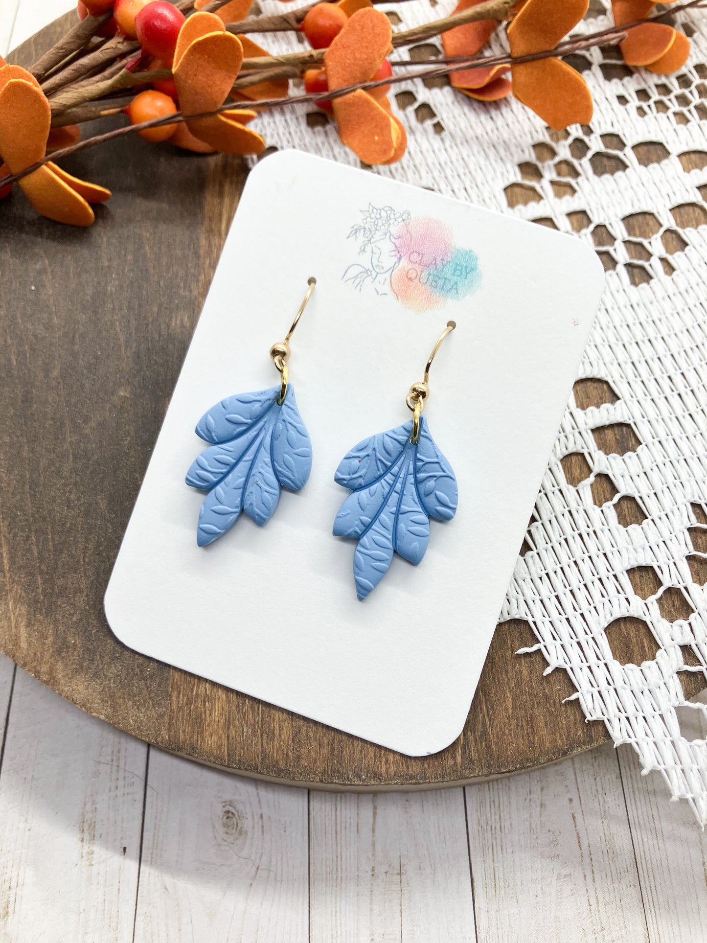 Floral Drop Earrings (Ivy Textured)