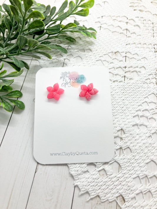 Pink Translucent Flower Stud
