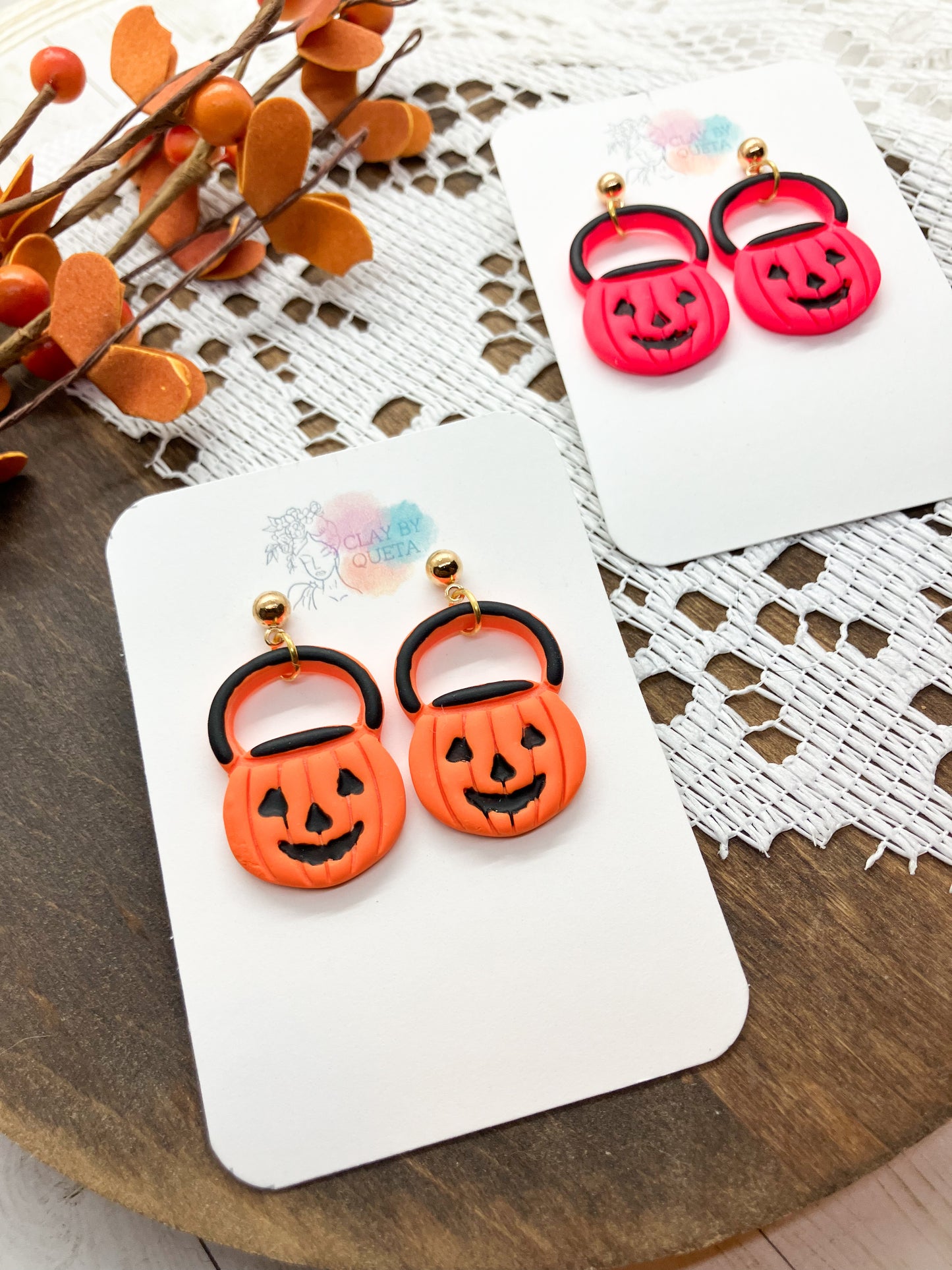 Pumpkin Basket Earrings
