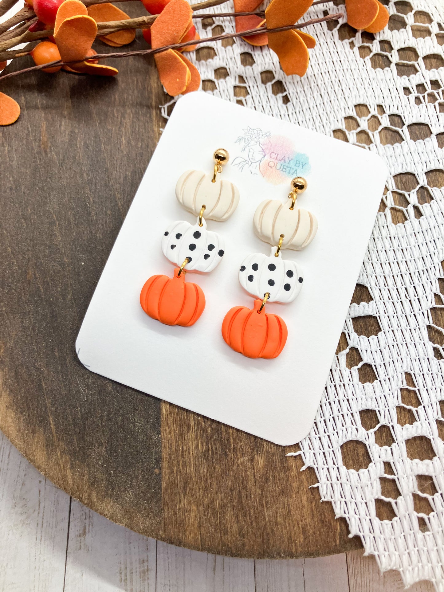 3 Tier Pumpkin Earrings