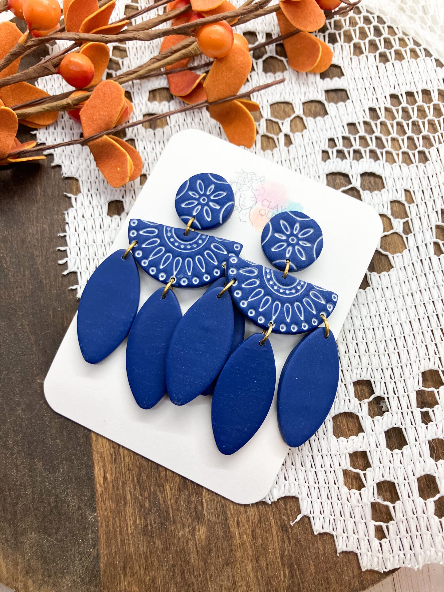 Embossed Dangle Earrings