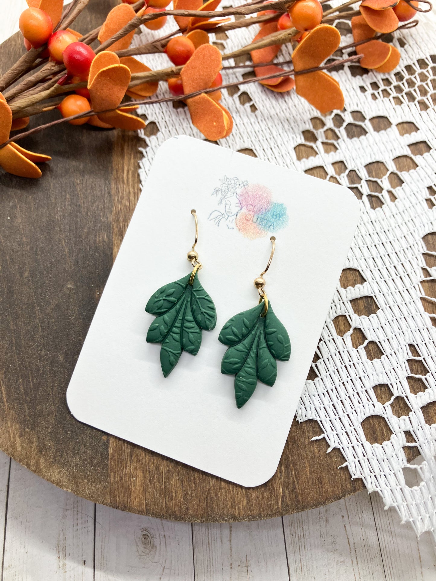 Floral Drop Earrings (Ivy Textured)