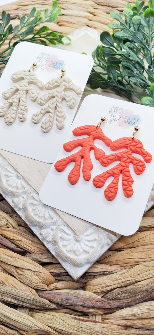 The Coral- Multicolor- Large Earrings- Polymer Clay Dangle Earrings - Lightweight Jewelry for Women - Gifts for Women