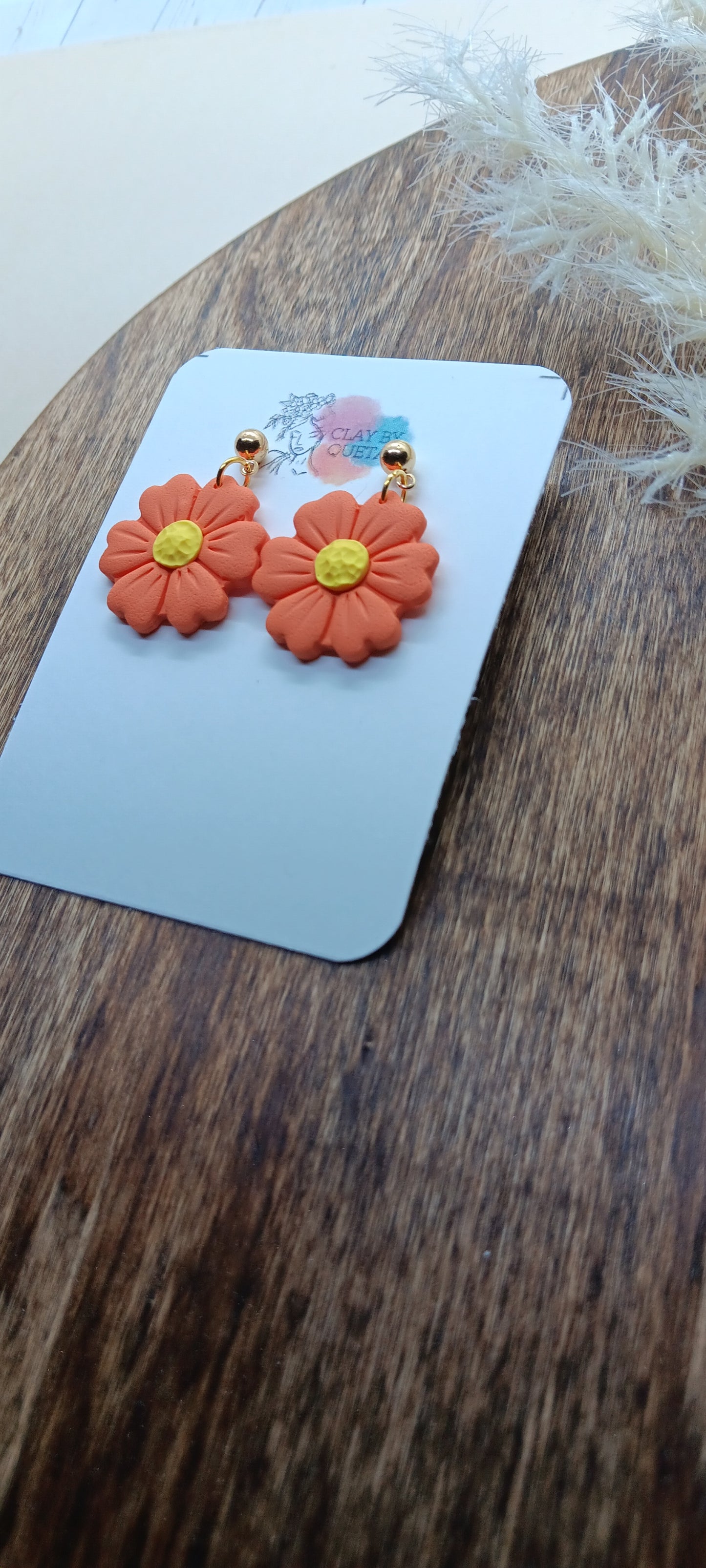 Spring Orange Floral Dangle