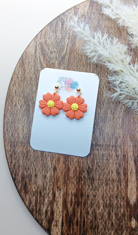 Spring Orange Floral Dangle