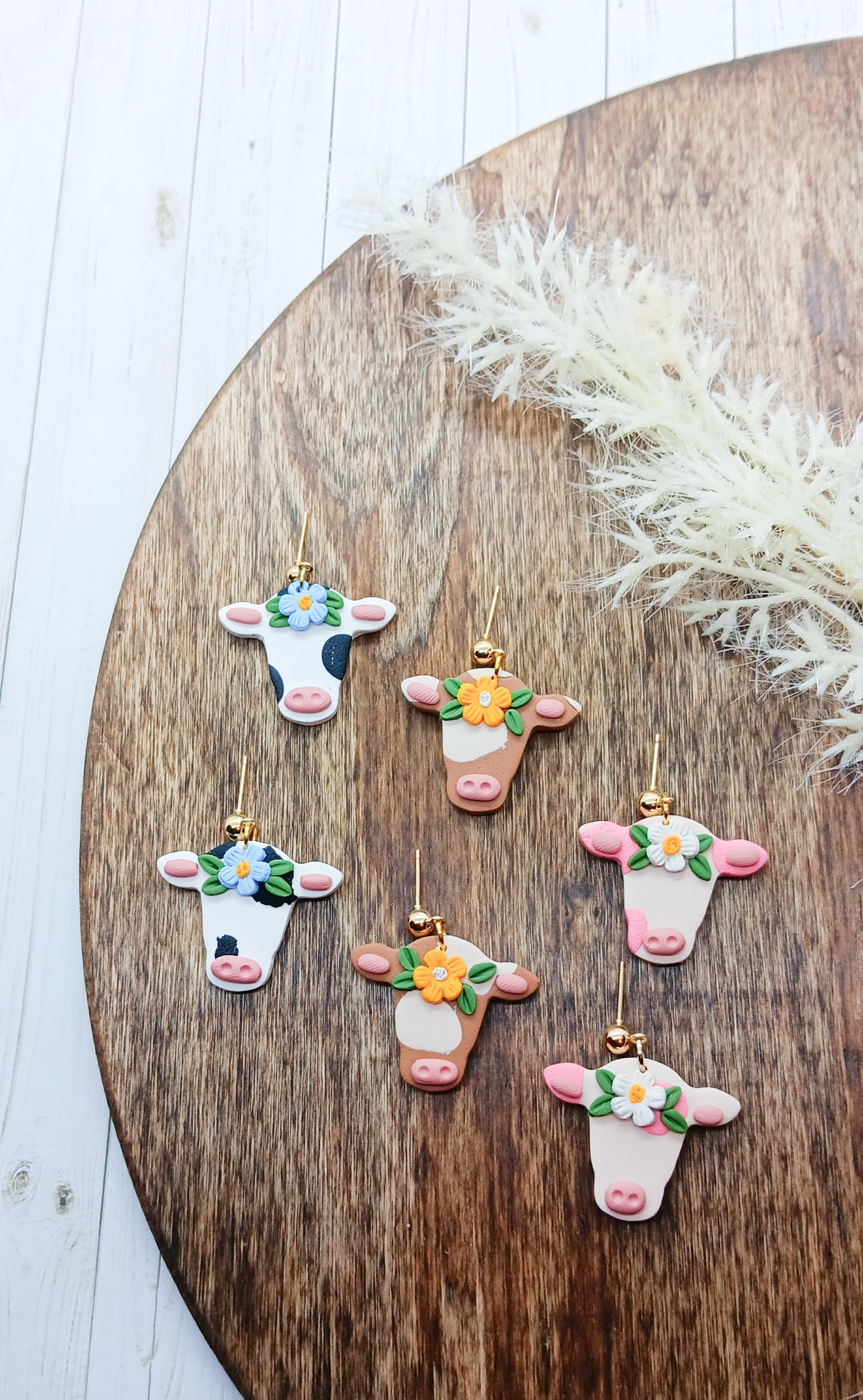 Floral Cow Dangle (Multi-Styles)